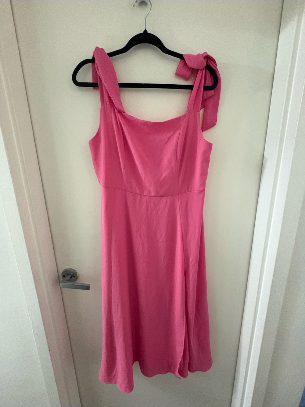 Pink Tie-Shoulder Women's Dress